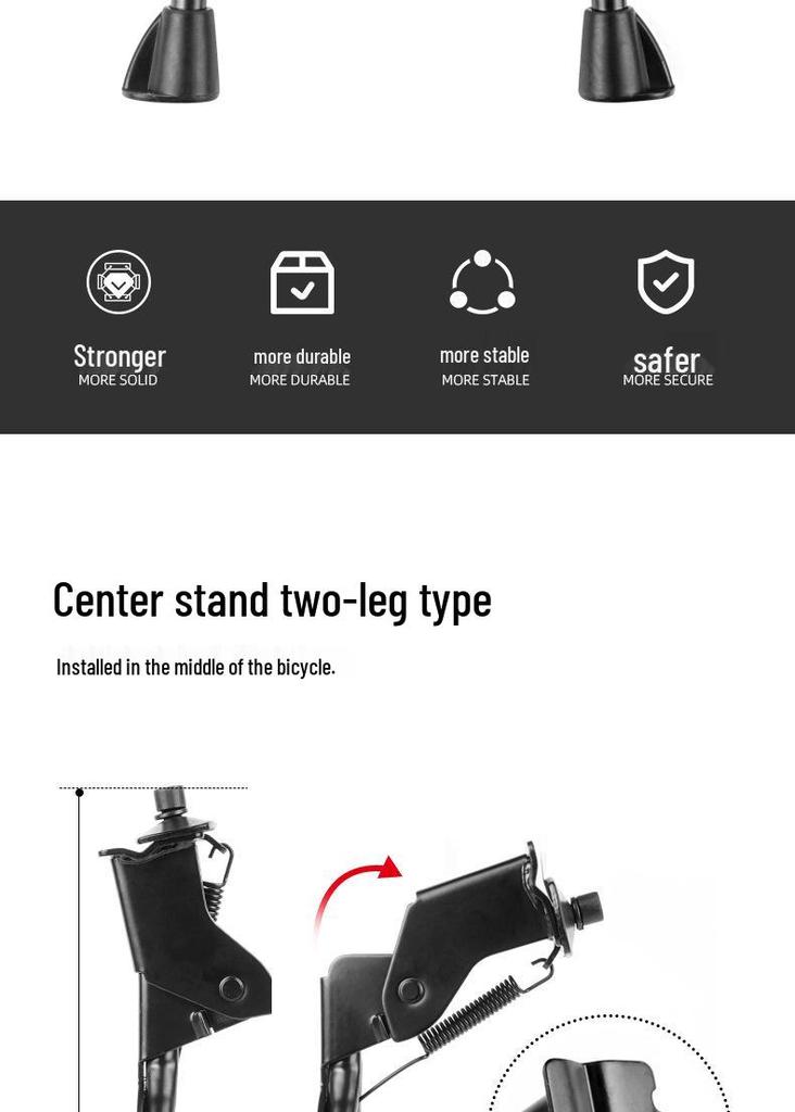 Double-Leg Center Kickstand for 26-29 Inch Mountain Bikes