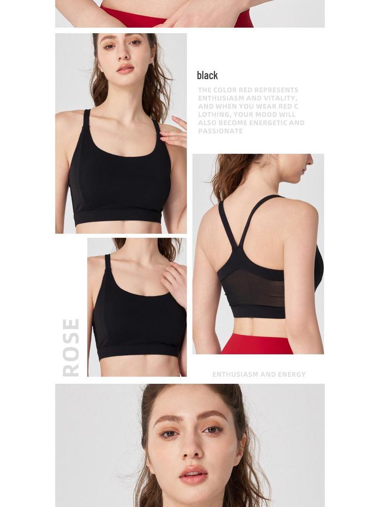 Cross-Strap Shockproof Sports Bra with Integrated Cup - Breathable, High-Intensity Performance Yoga Wear