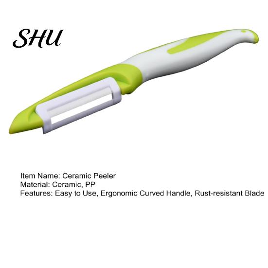 Rust-resistant Vegetable Peeler Ceramic Ergonomic Curved Handle Sharp Blade Food Grade Multi-functional Manual Fruit Peeling Tool Kitchen Gadgets