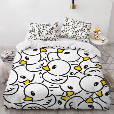 Duck Cute Duvet Cover Fluffy Hypoallergenic Bedding Set 3-Piece Teenager Boys Girls Microfibre Bed Set Room Decoration Bed Cov