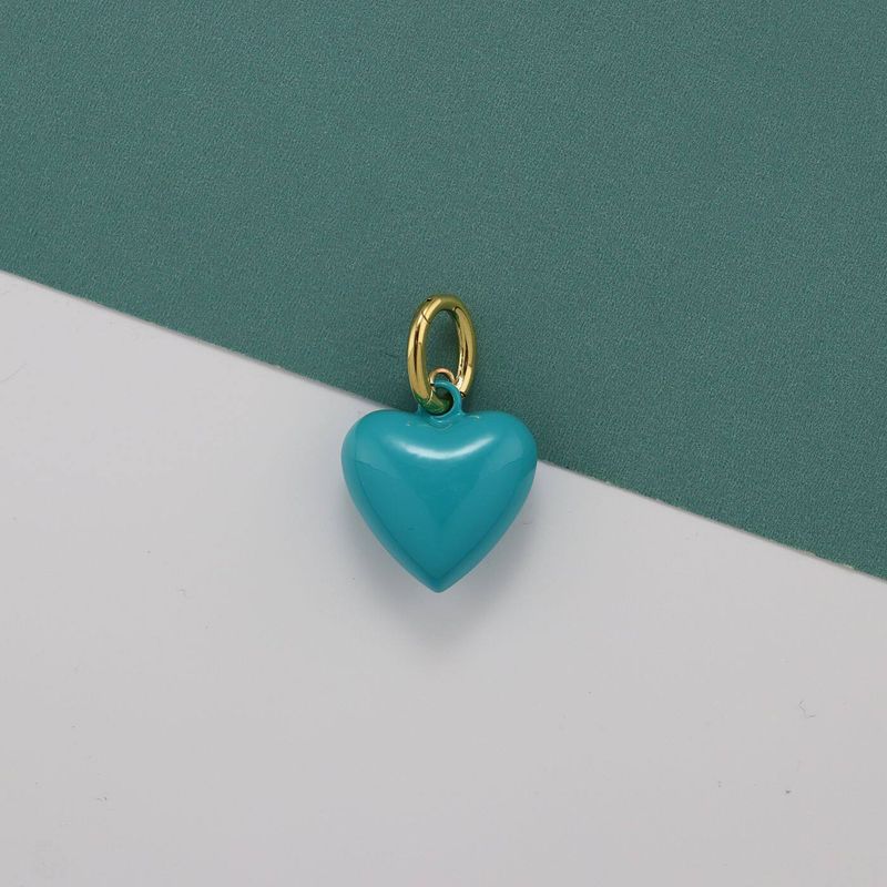 Colorful Hearts American Niche Ra Enamel Heart Moon Pendant Necklace for Women, Versatile and Fashionable