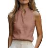 2026 Sleeveless Stand-up Collar Women's Summer Shirt - Elegant & Casual Style