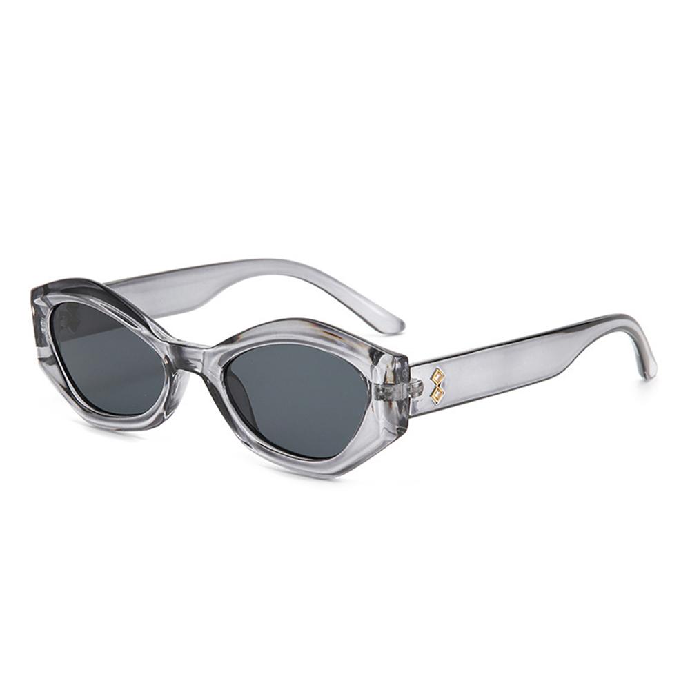 New Retro Polygonal Cat Eye Sunglasses Women Men Luxury Diamond Studded Glasses Legs Female Versatile Beach Vacation Eyewear UV