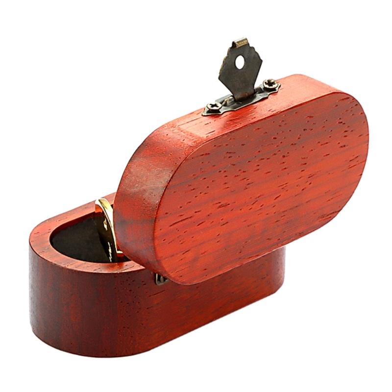 Wood Guitar Pick Storage Box Container Portable Guitar Pick Box Holder Collector with 5 Guitar Pick Gift for Guitarist
