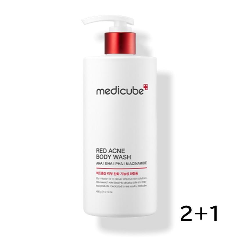 MEDICUBE Red Acne Body Wash 2.0 Exfoliating & Back Acne Care Cleanser 2+1 Set