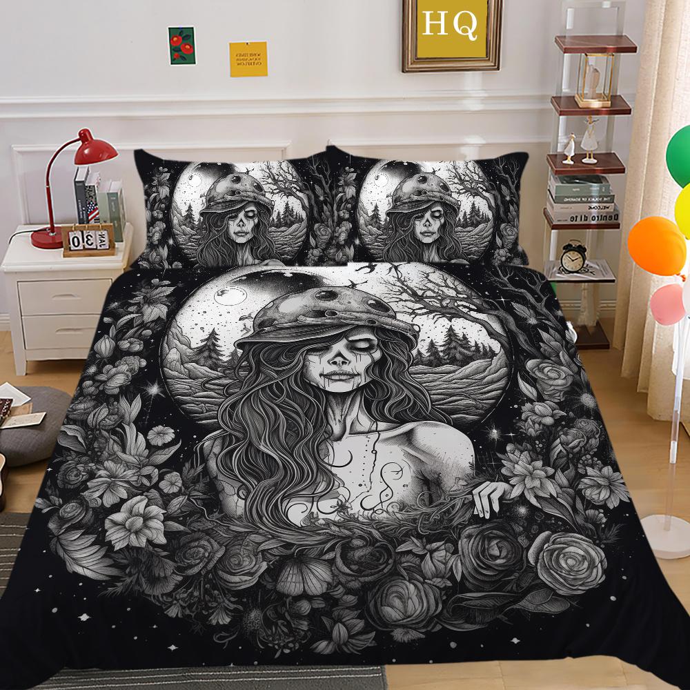 Beauty Skull Printed Home Textiles Single Size Polyester Duvet Covers Man High Ranking Bedroom Decor
