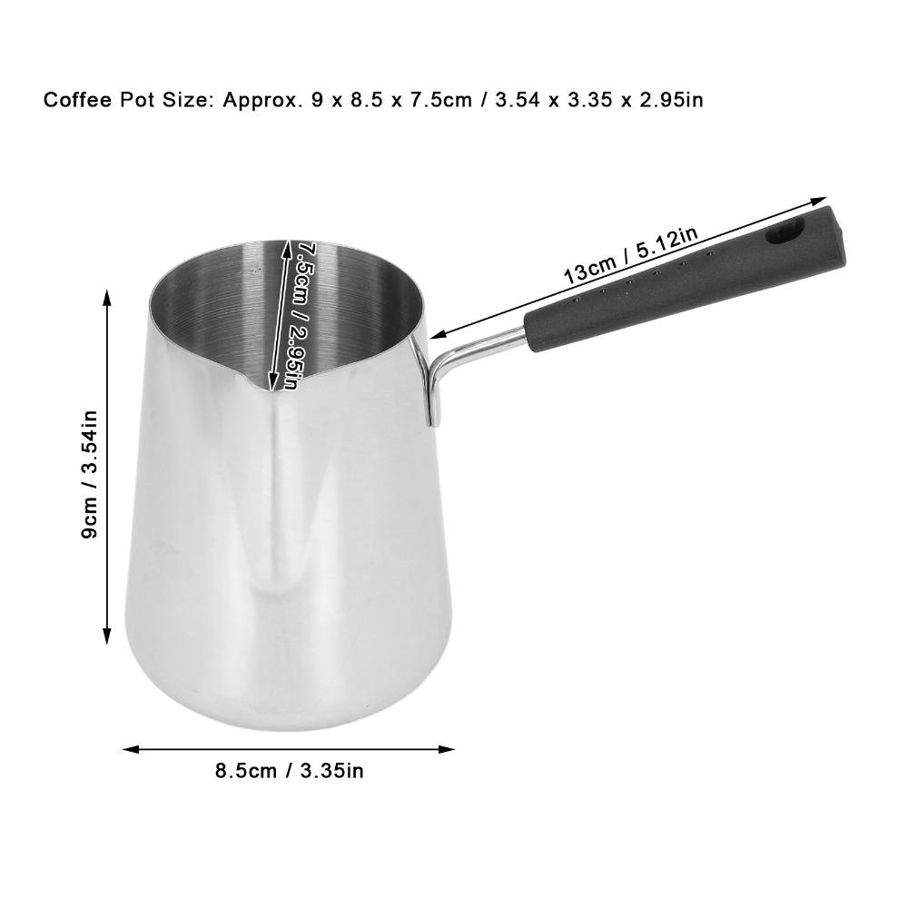 350ml Capacity Butter Warmer Stainless Steel Melting Pot Coffee Warmer  Lattes Preparation