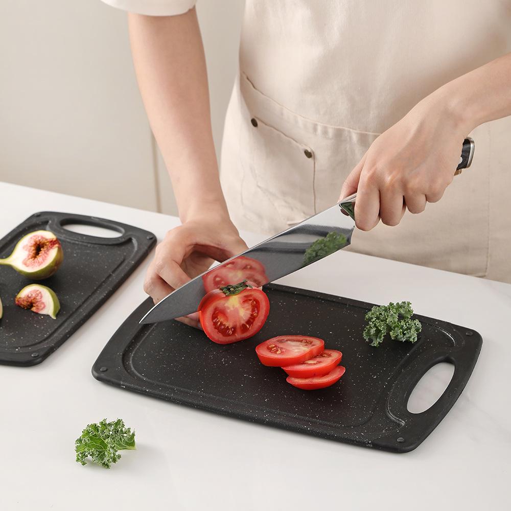 Non-Slip Marble Pattern Plastic Cutting Board Set (3-Piece, Thickened, Hangable)