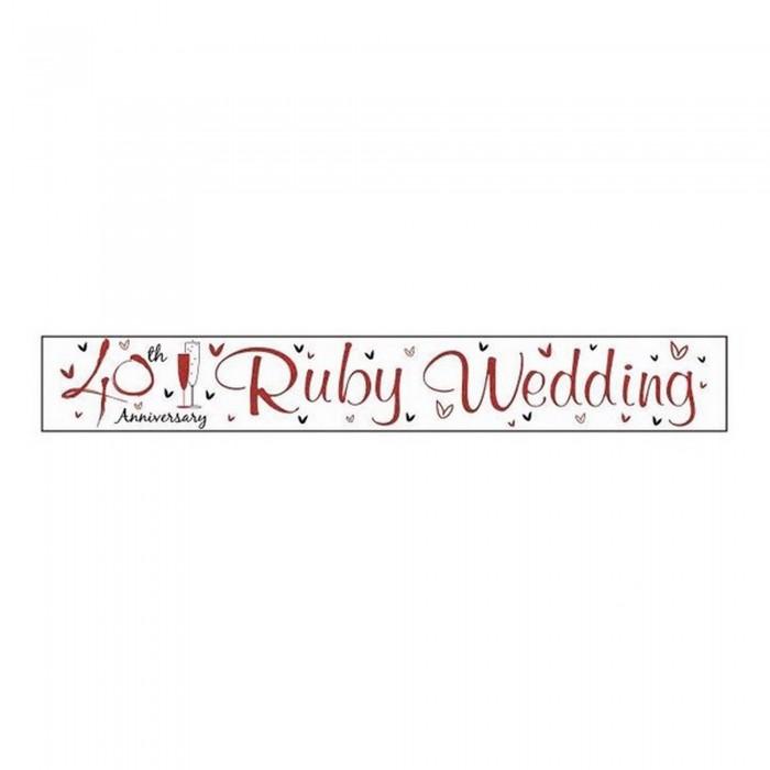 Simon Elvin Ruby Wedding Anniversary Foil Banner (6 Pack)