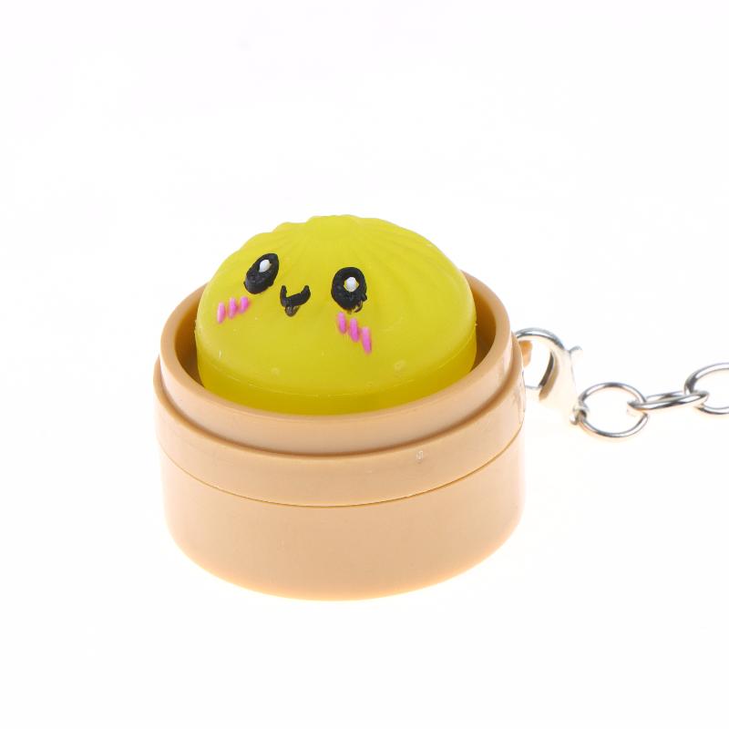 Portachiavi Spremibili Mini Panini al Vapore Carini Kawaii con Design Morbido Anti-Stress Perfetti per Decorazione Zaino Gadget per Feste Regali per Bambini
