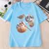 Three Meep Bird Moon T Shirt Unisex Unisex Galaxy Tee Casual Round Neck Printed Cotton Short Sleeve Tees Pullover Birder Gift