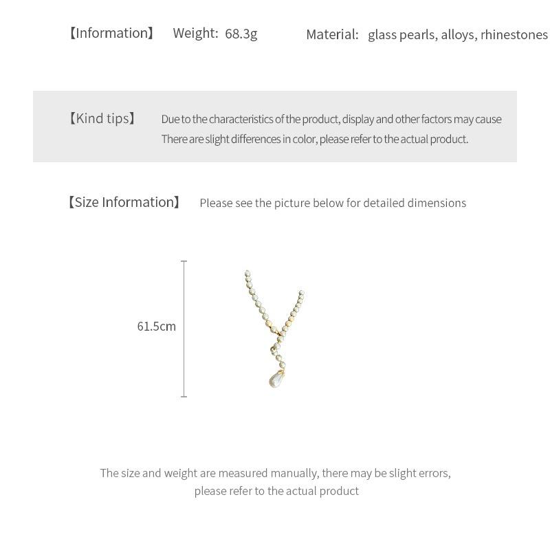 Diamond Studded Water Droplet Pearl Necklace, French Retro Temperament, Collarbone Chain, Light Luxury, High-end Accessories