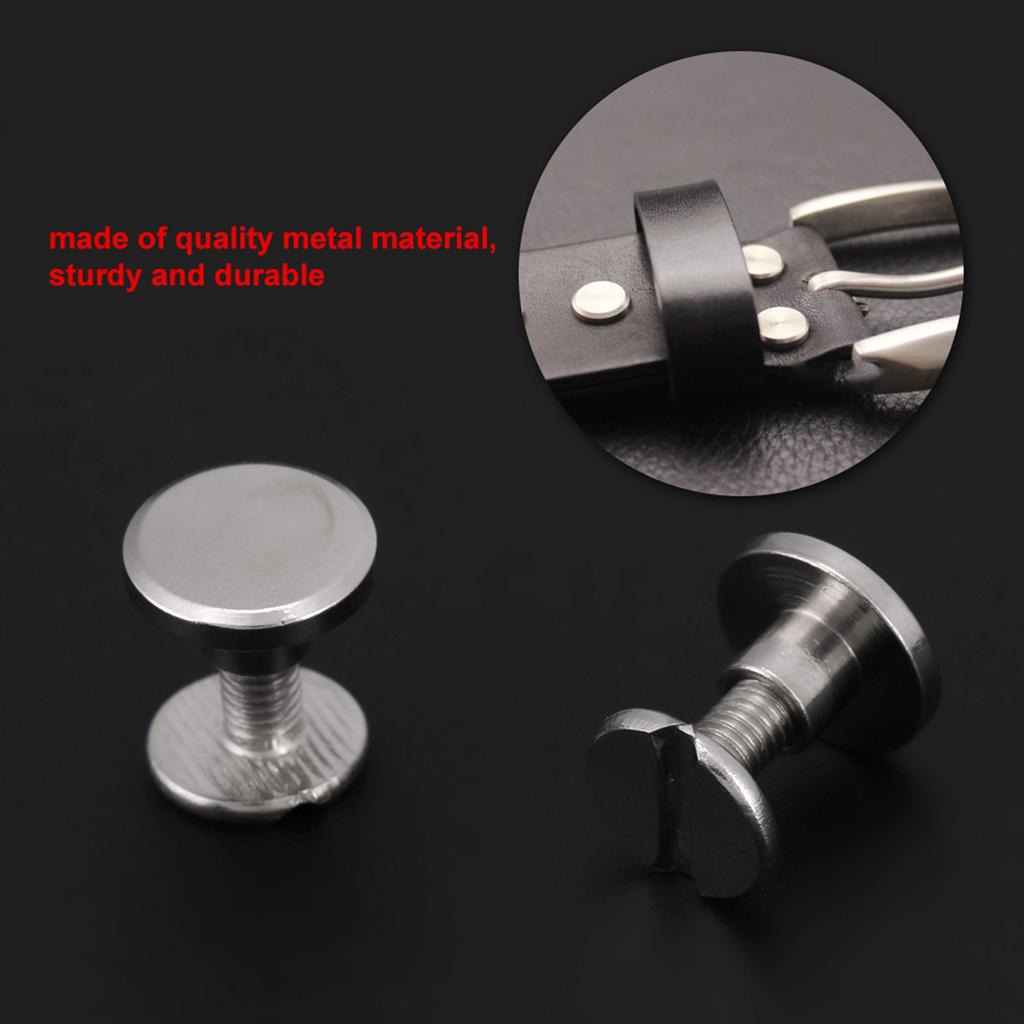 20PcsCelsiusset Brass Threaded Flat Head Nut Nail Rivets Screws Leather Craft Repair Supplies(5mm)