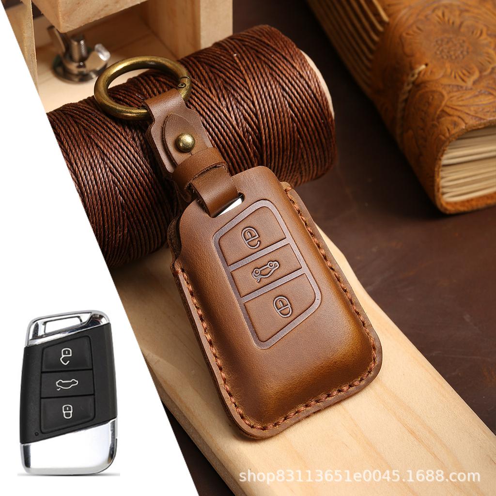 Applicable to Volkswagen key cover leather new Passat Maiteng protective case buckle source manufacturer car key bag