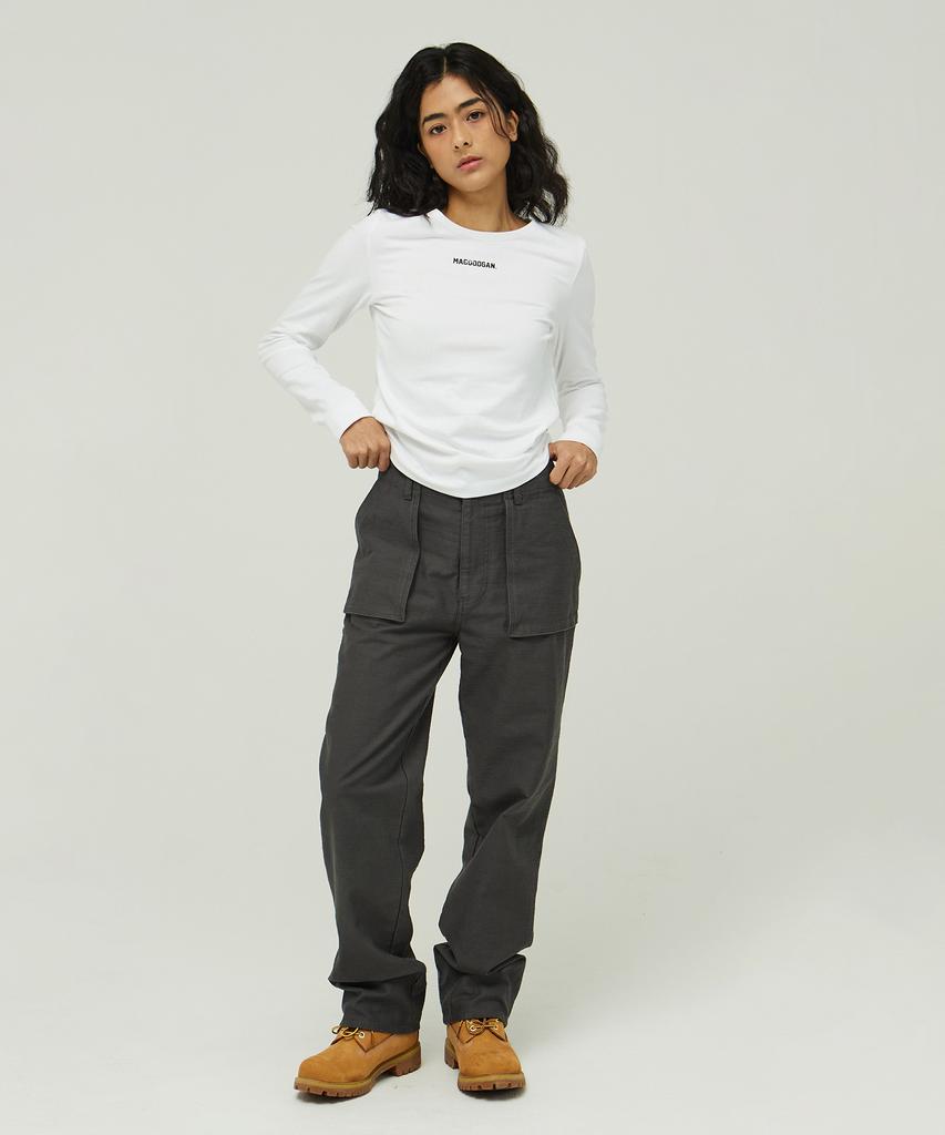 MAGOODGAN Chino 4307 Satin Cotton Straight Fit Navy Fatigue Pants