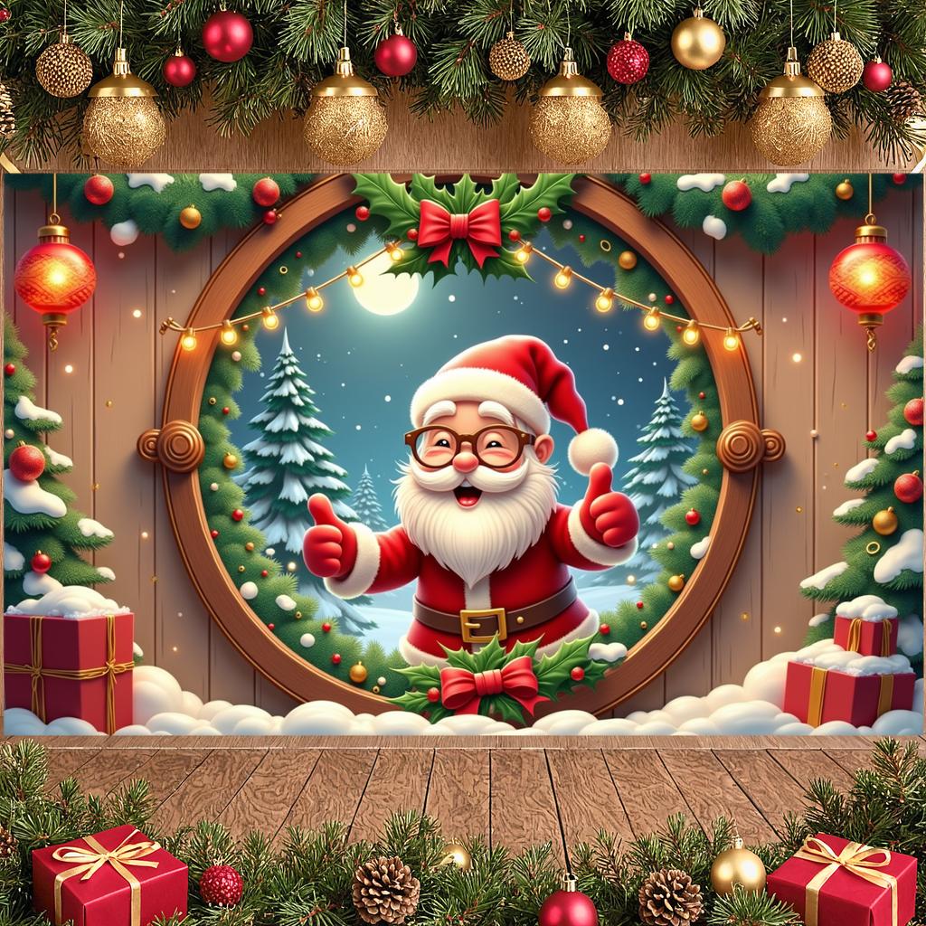 Weihnachten Hintergrund Festliche Lichter Weihnachtsmann Display Weihnachts-Hintergrund Rote Schleife Feiertags-Hintergrund Für Familientreffen Feiertags-Festlich