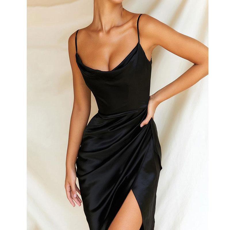 Ladies Sexy Solid Color Cami Dress Women Vest Strapy Cocktail Party Club Dresses