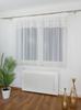 Ready-made curtain 300x150 cm - voile and mesh, 3D roses, gathering tape, white