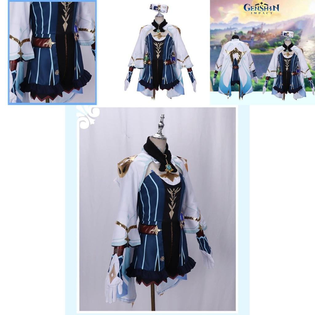 Genshin Impact Sucrose Cosplay Kostüm Hut Ausgefallene Kleider Outfits Halloween Hochwertiges Exquisit Gestaltetes Kostüm Set