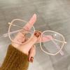 The Same Matte Lime Green Glasses Frame Plain Face Large Frame Polygonal Ultra-Light Myopia Women'S Anti-Blue Light Glasses