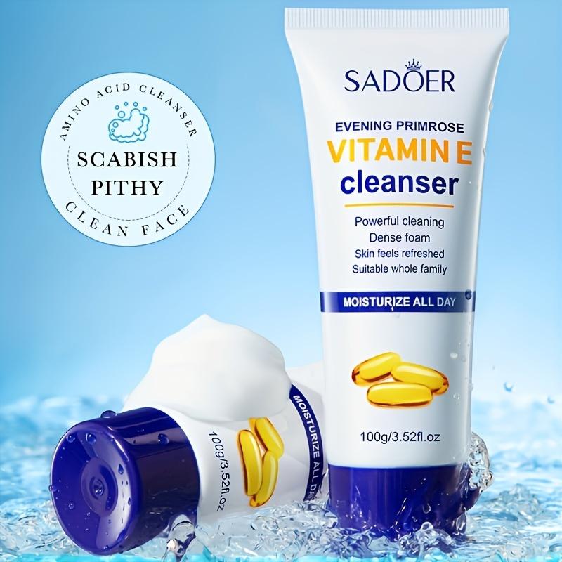 1pc SADOE Evening Primrose & Vitamin E Gentle Exfoliating Cleanser with Glycerin & Allantoin | Evening Skincare Routine | Cleanser for Acne