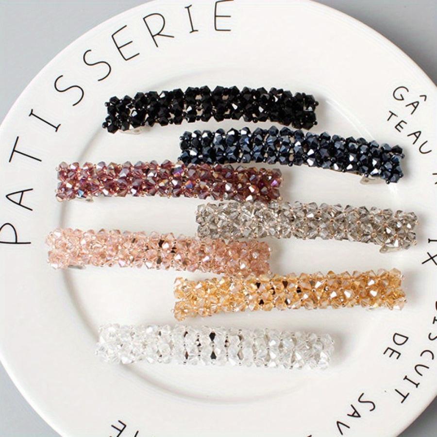 Elegant Sparkling Rhinestone Hairpins - Stainless Steel Spring Clips with Crystal Embellishments, Perfect for Stylish Updos & Festive Occasions