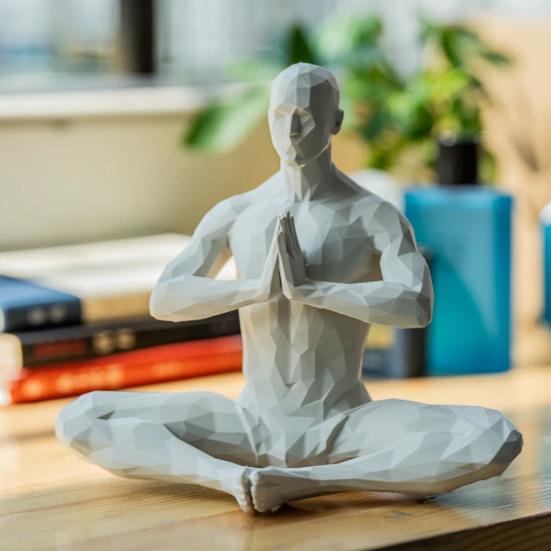 

Yousheng Yoga Man Figurine Abstract Padmasana Yogis Statue Desktop Meditating Man Sculpture for Living Room Yoga Room Decor B