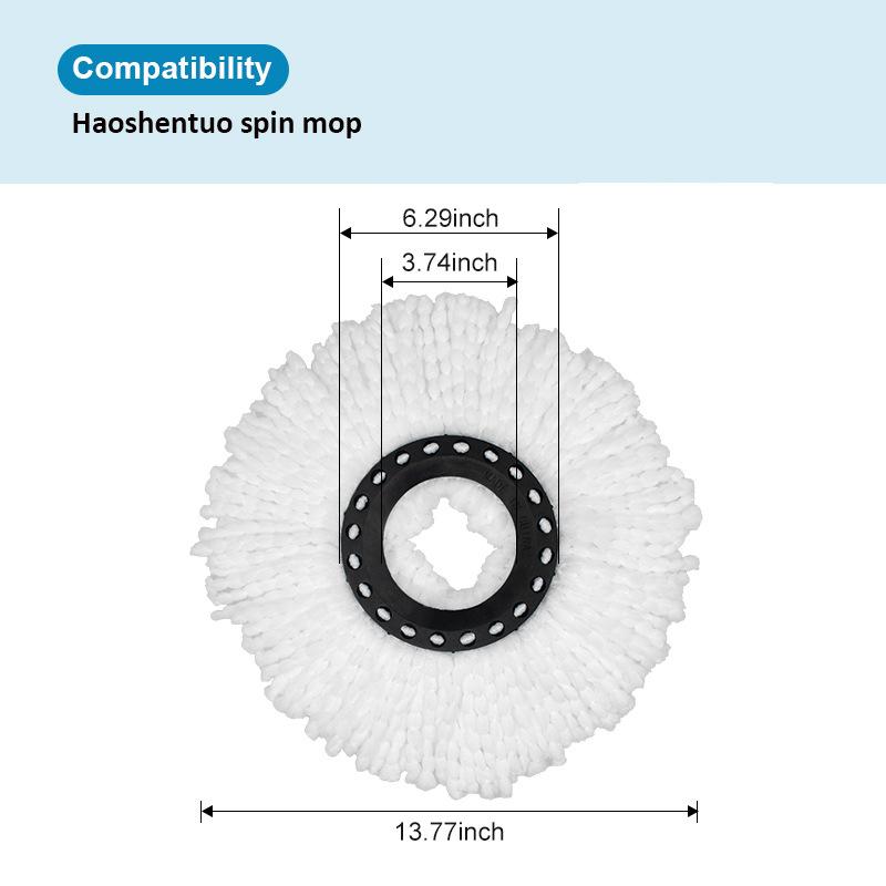 Universal Mop Head Refill 360°Rotating Mops Microfibers Round 16mm Mopping Head Clean Tool Home Floor Mop Cloth Accessories