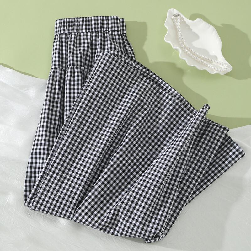 SOFSIL Women s Relaxed Plaid Elastic Waist Cropped Pants 30/XXL