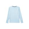 Logo Print Round Neck Quick-Dry American Vintage Long Sleeve T-Shirt Women Tops Joyful-Ocean-Blue Silver DX0309-442