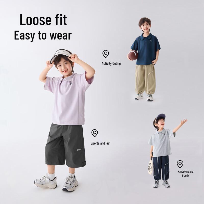 Boys' Summer Lightweight Breathable Polo T-Shirt