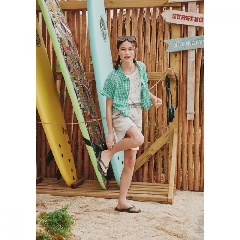 Bluetail Resort Green Check Short Sleeve Shirt Azc4bl01gn