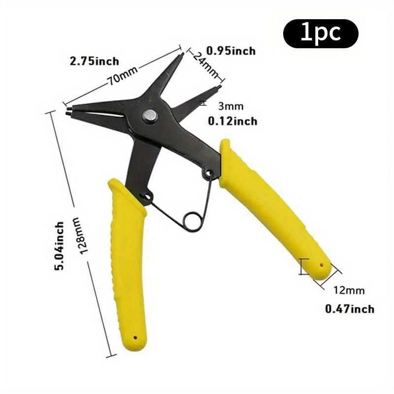 

2 в 1 Универсальные плоскогубцы для стопорных колец Внутри и снаружи Плоскогубцы для стопорных колец Внутри и снаружи Плоскогубцы для разборки пружины карты жёлтый