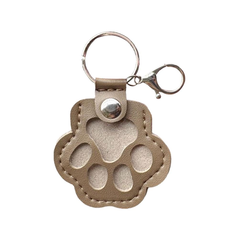 

1PC Paw Shape Memorial PU Leather Pet Hair Storage Bag Cute Paw Shaped Cat Dog Fur Keychain Pendant Portable Keyring Accessories