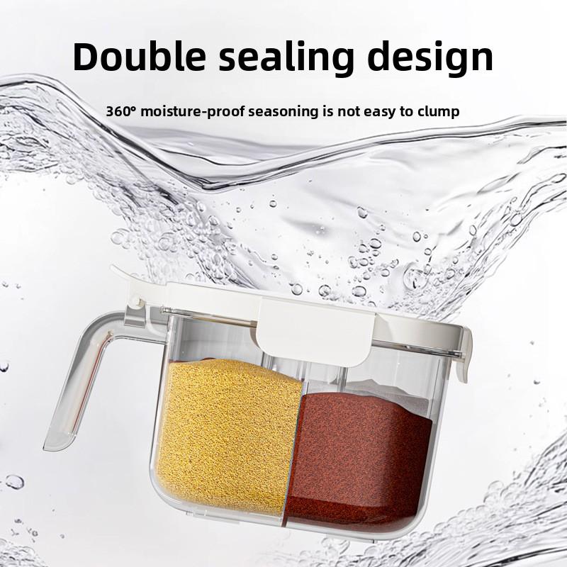 Seasoning box kitchen household seasoning bottle jar four-compartment large-capacity salt seasoning jar storage box