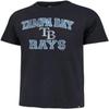 MLB Men's Union Arch Franklin Team Color Primary Logo Word Mark T-Shirt, Tampa Bay Rays Navy, X-Large