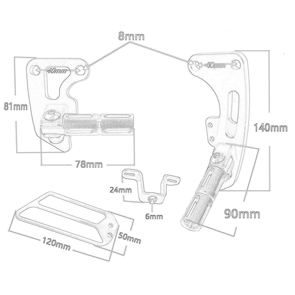 2x Podnóżki Tylne Pasażera Motocykla Podesty Wymienia Komponent Naprawa Łatwa Instalacja Składane Podnóżki dla Klx230