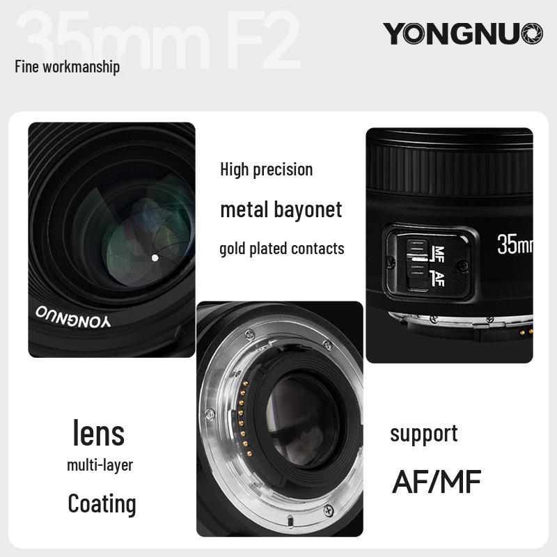 Yongnuo 35mm F2 Auto Wide-Angle Prime Lens for Canon EF & Nikon F DSLR