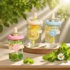 Reusable Straw Cup Large Capacity Drinking Bottle Portable Cold Brew Tumbler  for Boys and Girls