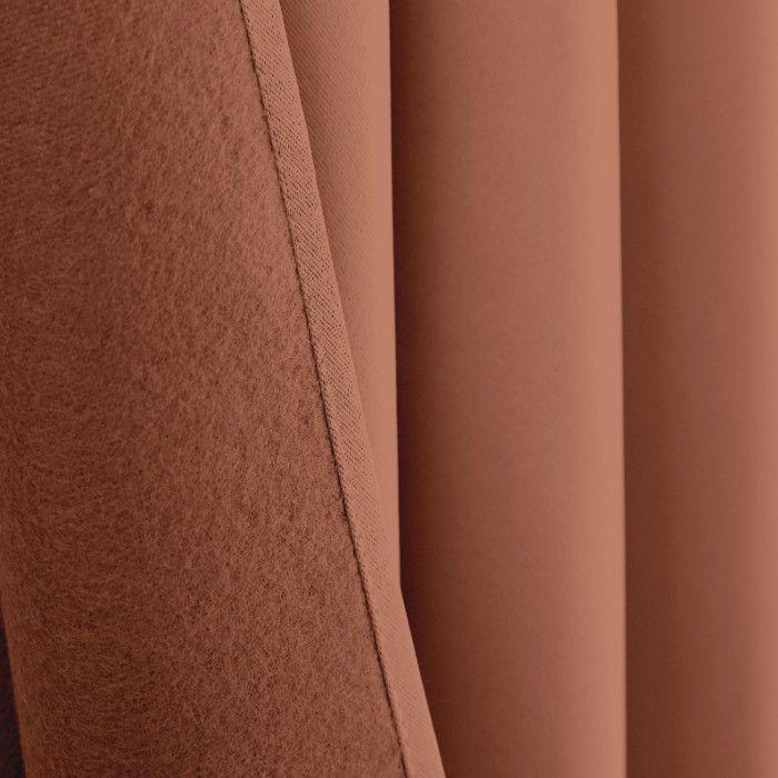 Set of 2 Thermal and Soundproof Blackout Curtains with Fleece Lining "Arctic" Terracotta