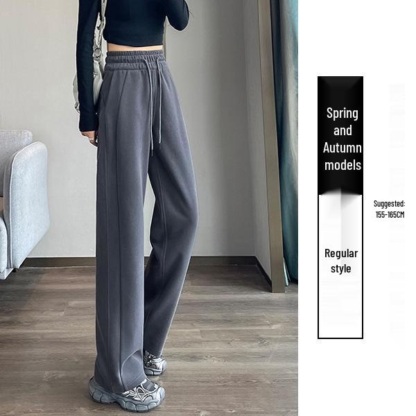 Women's Wide-Leg Velvet Sweatpants - Height-Enhancing Banana Sports Pants for Autumn/Winter 2025
