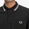 Fred Perry [M3636] Long Sleeve Twin Tip Fred Perry Shirt - Night Green/Snow White M3636-T50