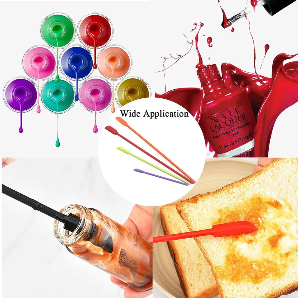 Beauty Spatula 4 PCS Makeup Spatula Mini Silicone for Cosmetics & Kitchen - 3 Sizes