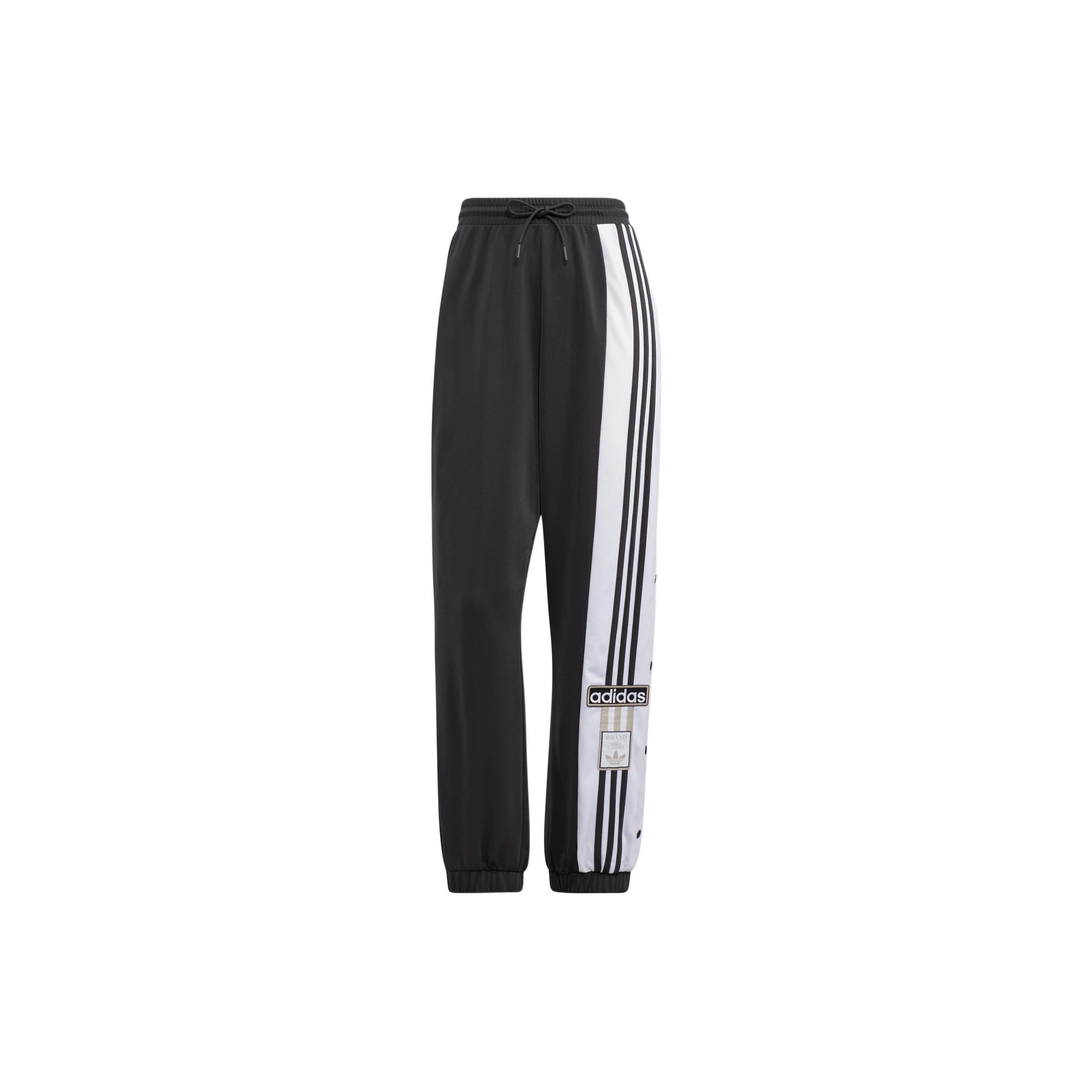 

Adidas Оригинальные Винтажные Спортивные Штаны с Боковыми Пуговицами в Полоску Color Block Вязаные Штаны Женские Низ Серый IB8183 J/S