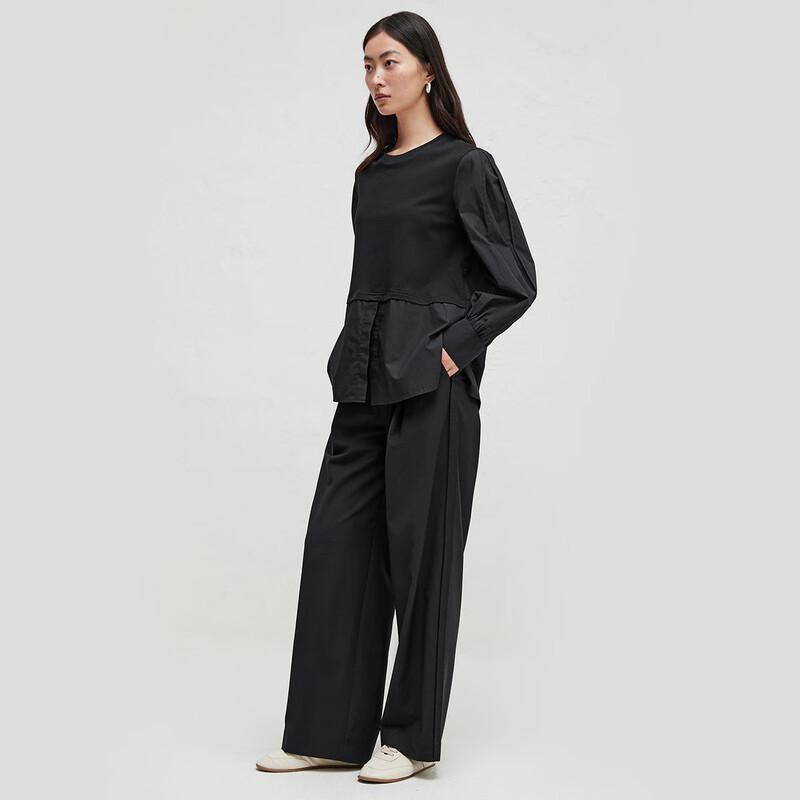 Women's Autumn Draped Straight-Leg Pants