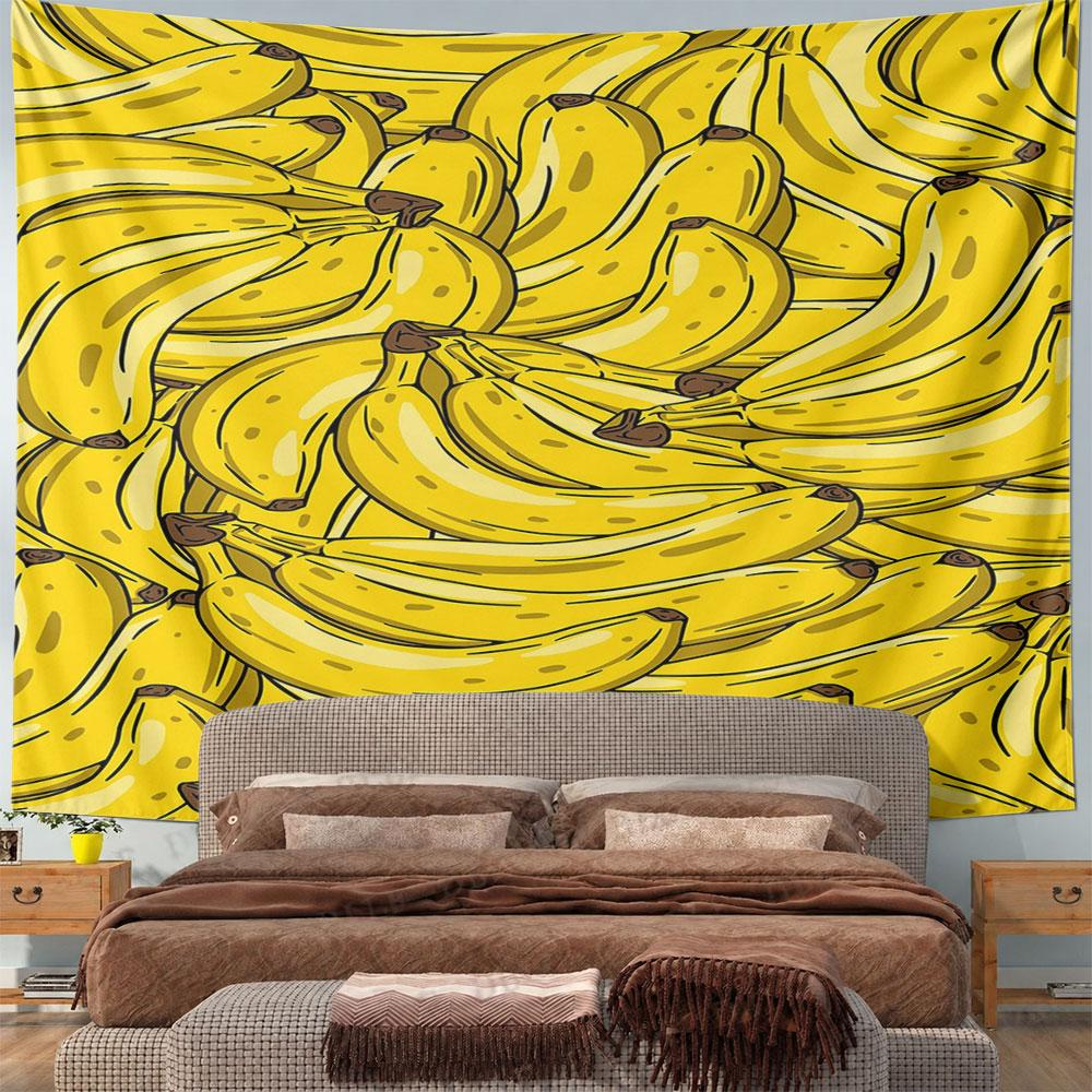 Bright Yellow Banana Pattern Pattern Wall Hanging Tapestry Decorative Tapestry Home Decor for Bedroom and Living Room