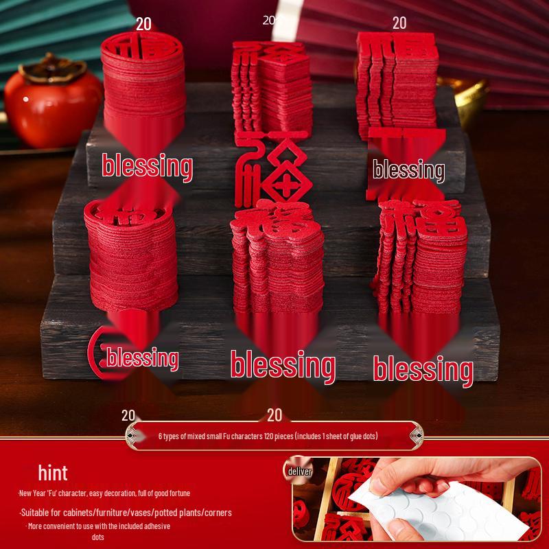 Joy of Moving: Fu Character Mini Stickers Set for New Home Decoration