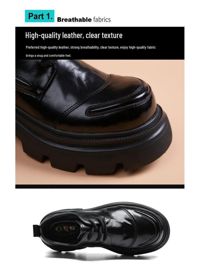 Pánske ležérne topánky z pravej kože na zvýšenie výšky z roku 2025: Hrubá podrážka, priedušná, všestranná, formálny britský štýl