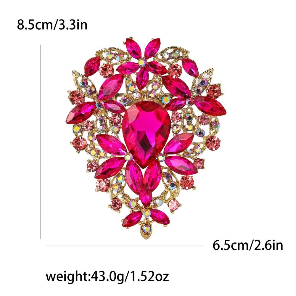 Exquisite Skeleton Flower Design Baroque Brooch Large Shining Brooch Pins Multi-color Crystal Brooch Wedding Holiday Party Gifts розы красного