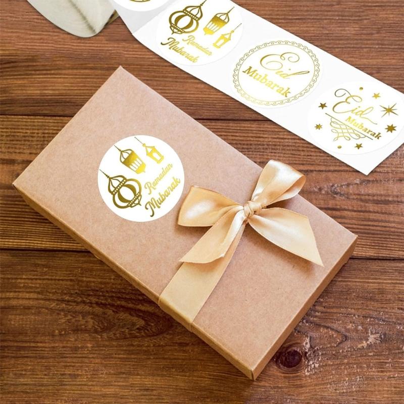 500 Sheets Scrapbooking Eid Mubarak Sticker, Envelope Gift Label Decorative Sticker, Gift Packaging Decorations Sticker